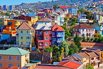 Colorful buildings, Vailparaso, Chile